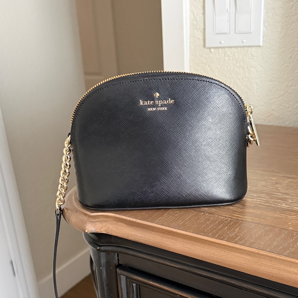 Kate Spade Black Crossbody with Gold Chain